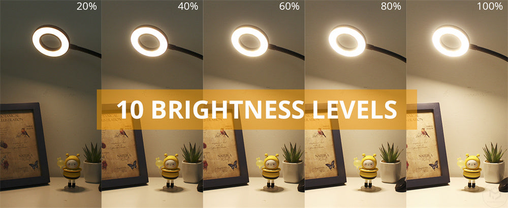 Lámpara de escritorio con clip de 48 LED — Luz de lectura USB flexible con 3 modos de color