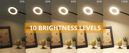 Lámpara de escritorio con clip de 48 LED — Luz de lectura USB flexible con 3 modos de color