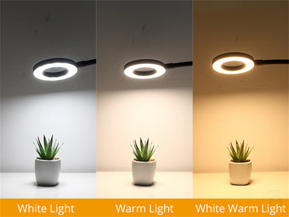 Lámpara de escritorio con clip de 48 LED — Luz de lectura USB flexible con 3 modos de color