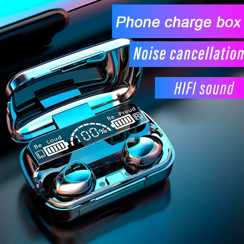 Wireless Bluetooth Earbuds — HiFi Sound, Noise Cancellation & LED Charging Case