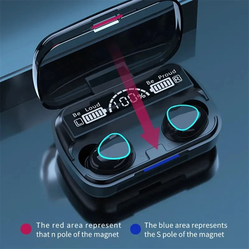 Wireless Bluetooth Earbuds — HiFi Sound, Noise Cancellation & LED Charging Case