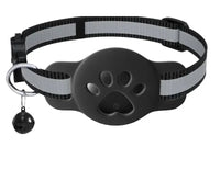 Localizador GPS Bluetooth para mascotas, collar negro reflectante